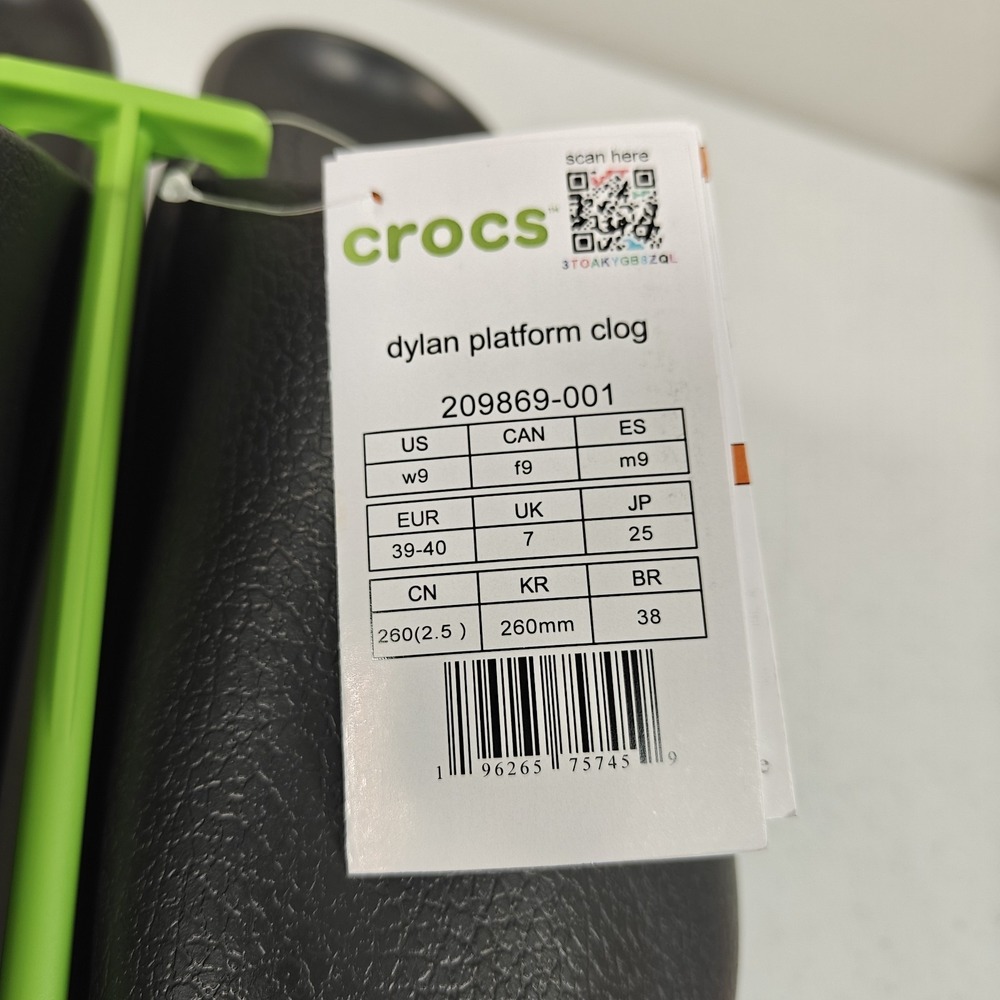 Crocs Dylan Platform Clog Women's Size 9 Black Slip On Mule Shoes 209869 NEW - Picture 7 of 11